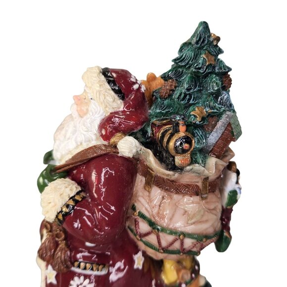 Fitz and Floyd Santa Claus Musical Figurine Christmas Lodge Woodland Animal READ - Picture 4 of 12